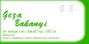 geza bakanyi business card